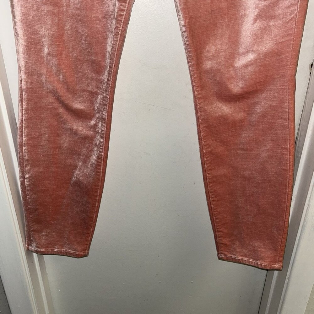 Pilcro And The Letterpress Crushed Pink Velvet High Rise Skinny Jeans Womens 32 - Picture 4 of 9